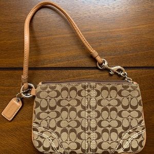 Coach signature brown wristlet AUTHENTIC